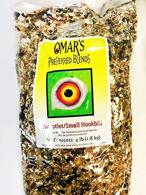 A bag of Parrotlet Omar's Preferred Blend 4 lbs.