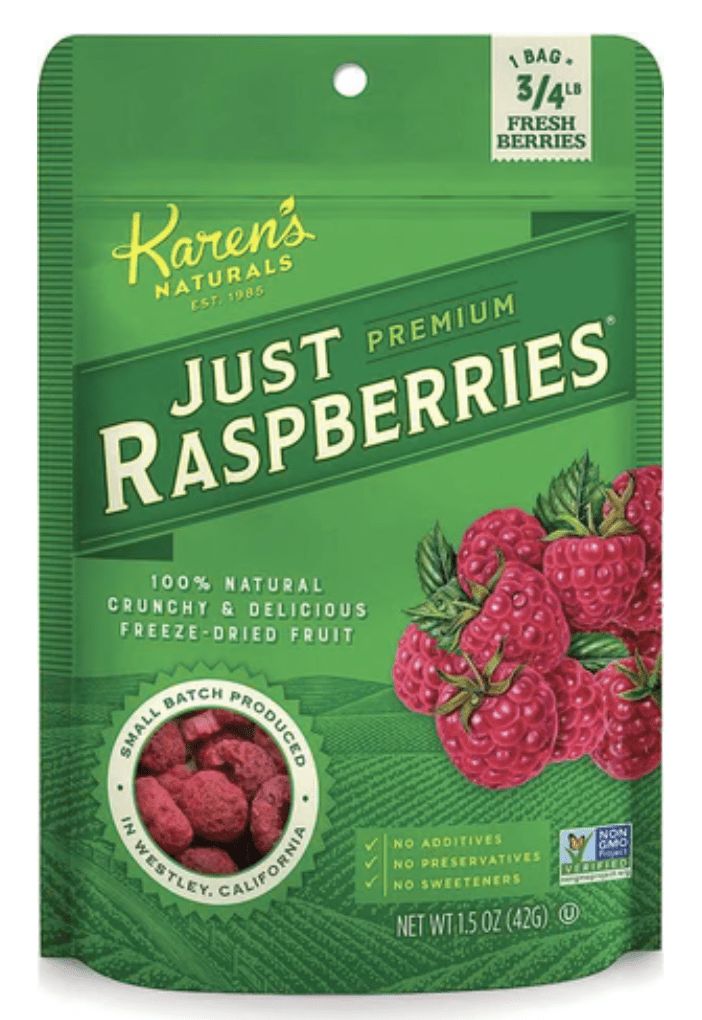 Korean naturals Just Raspberries in a pouch.